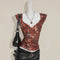 Chaleco Vintage Cuello V con Cintura de Encaje Reductor