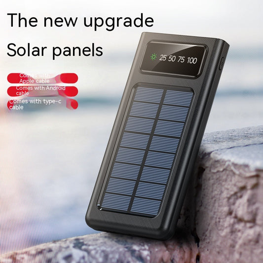 Cargador Solar Triplo con Pantalla Digital y Cable Cuádruple