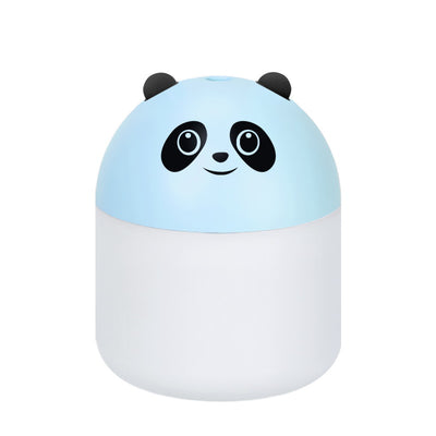 Panda-shaped humidifier and aromatherapy machine emitting mist, glowing red, held in a hand. - Image 5