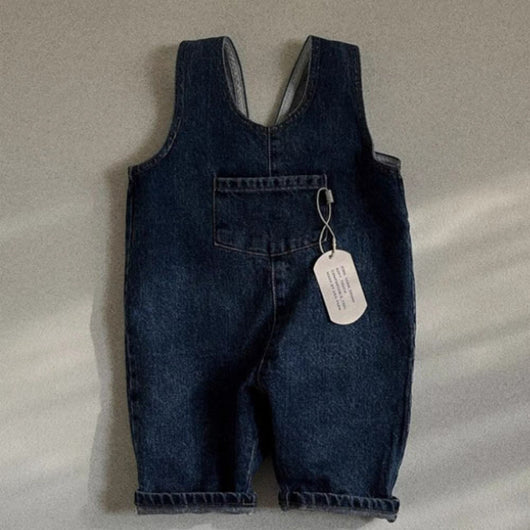 Pantalón Tipo Overol Denim Azul con Tirantes para Niños y Niñas - Image 4