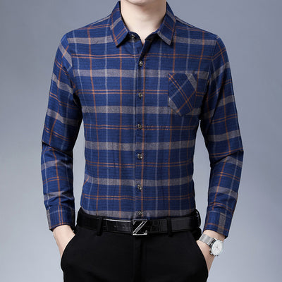 Camisa de Cuadros Manga Larga para Hombre Maduro - Image 2