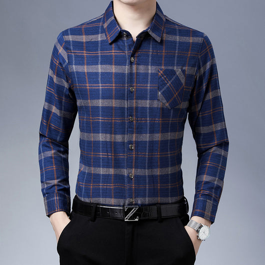 Camisa de Cuadros Manga Larga para Hombre Maduro - Image 2
