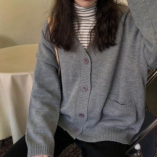 Cardigan Tejido Lazy Style con Escote en V para Mujer - Image 3