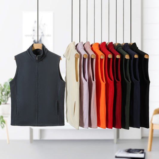 Chaleco Cardigan Reversible de Polar con Cierre de Cremallera