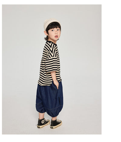 Playera Infantil de Rayas Coreana Suelta para Verano - Image 12