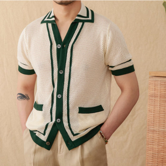 Cardigan Corto Estilo Preppy con Calados Elegantes - Image 13