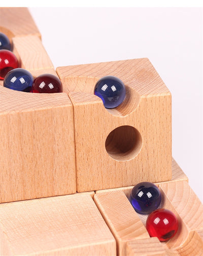 Juego de Construcción de Pistas de Canicas con Tubos de Madera - Image 5