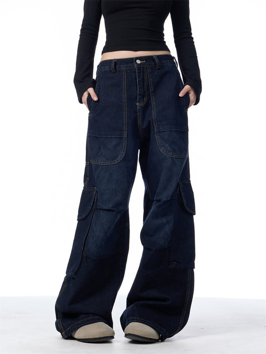 Pantalones Cargo Vintage Arrugados Estilo Americano - Image 6