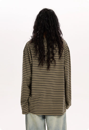 Camisa Clásica a Rayas de Manga Larga con Corte Relajado - Image 4