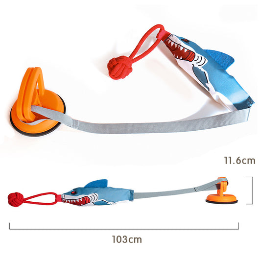 Juguete Interactivo para Perros Forma de Tiburón con Ventosa y Sonido Chirriante - Image 2