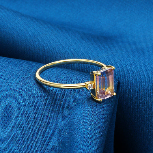 Anillo de Plata 925 Octagonal con Amatista para Mujer - Image 18