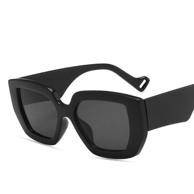 Gafas de Sol Retro Polígono con Contraste de Personalidad - Image 9