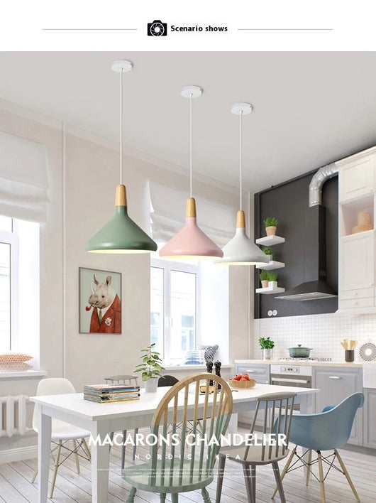 Lámpara Colgante Nórdica de Madera Sólida y Aluminio Diseño Minimalista - Image 28