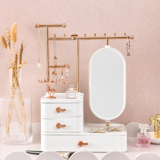Organizador de Cosméticos con Espejo - Caja de Almacenamiento Multifuncional Premium - Image 4
