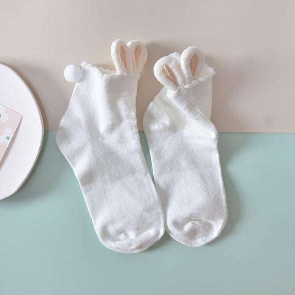 Calcetines de Algodón para Mujer Estilo Japonés Colores Lisos - Image 2