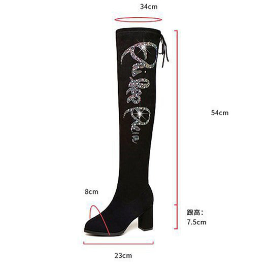 Botas de Tacón Alto con Strass para Otoño e Invierno - Image 2