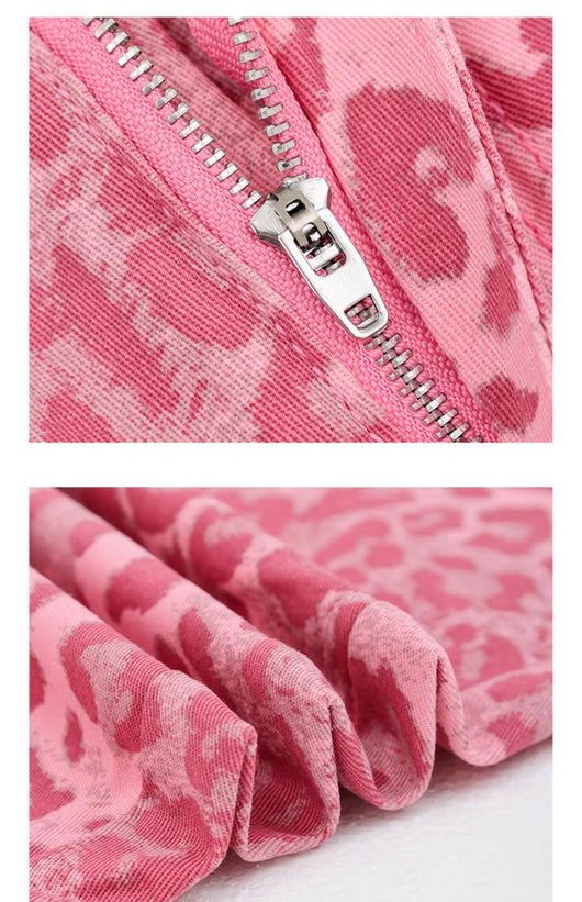 Pantalones Jeans Mujer Estampado Leopardo Corte Recto Holgado - Image 12