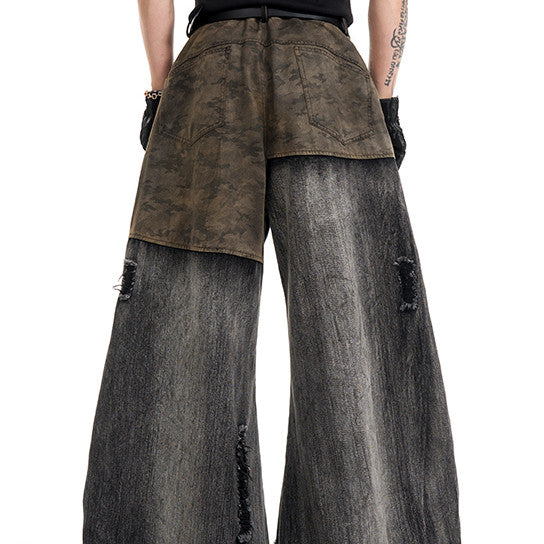 Jeans para Hombre con Costuras de Camuflaje - Estilo Europeo
