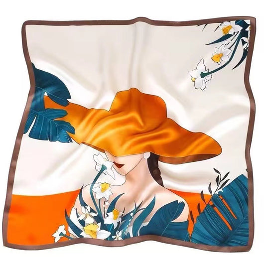 Pañuelo de Seda Protección Solar - Cuello Versátil y Sujetador de Cabello - Image 49