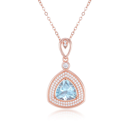 Collar de Plata S925 con Topacio Azul Claro - Colgante Triángulo Geométrico para Mujer - Image 2