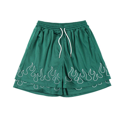 Shorts Deportivos Hombre con Diseño Flama Bordada - Tendencia 2024 - Image 3
