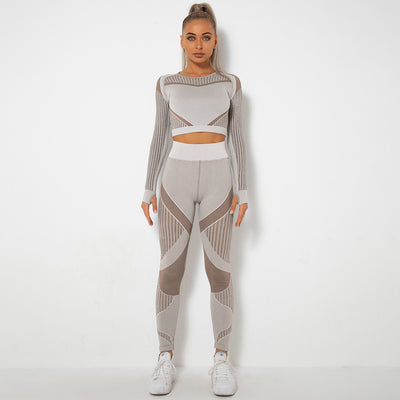 Conjunto de Yoga Absorbente sin Costuras con Manga Larga - Image 5