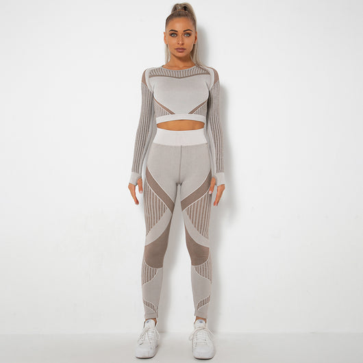 Conjunto de Yoga Absorbente sin Costuras con Manga Larga - Image 5