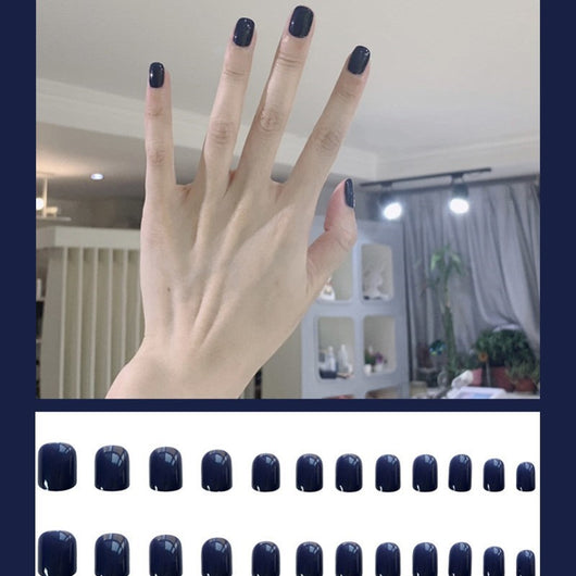 Kit de Uñas Postizas Desmontables Efecto Llama Azul - Diseño Europeo - Image 8