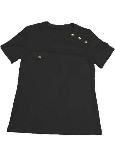 Blusa Casual de Botones Cuello Redondo Manga Corta - Image 14