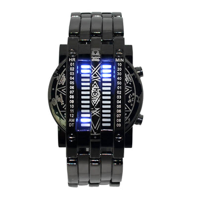 Reloj LED Binario de Acero Inoxidable Doble Fila
