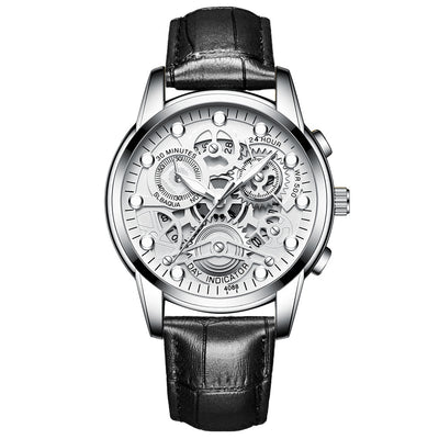 Reloj de Cuarzo Hueco para Hombre - Diseño Fashion Negro - Image 6