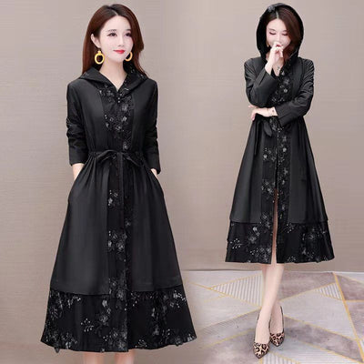 Abrigo Trinchera Elegante Talla Grande para Mujer Largo - Image 10