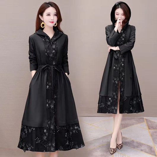 Abrigo Trinchera Elegante Talla Grande para Mujer Largo - Image 10