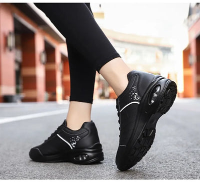 Zapatillas Deportivas para Mujer de Cuero con Suela Gruesa y Transpirabilidad - Image 10