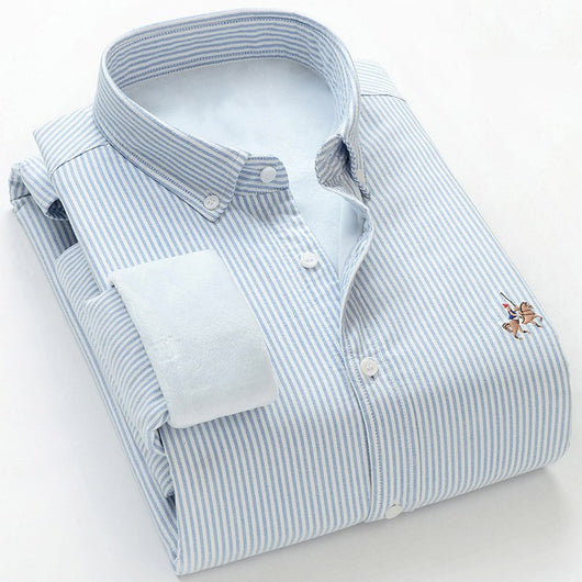Camisa Térmica Hombre Oxford Gruesa con Forro de Lana - Image 9