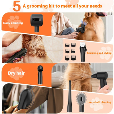 Secador y Cortadora de Pelo para Mascotas de Alta Potencia con Soplado y Succión - Image 6
