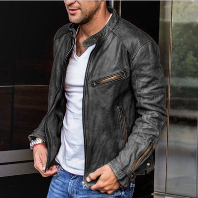 Chaqueta de Cuero PU Estilo Punk con Cuello de Pie para Otoño e Invierno - Image 2
