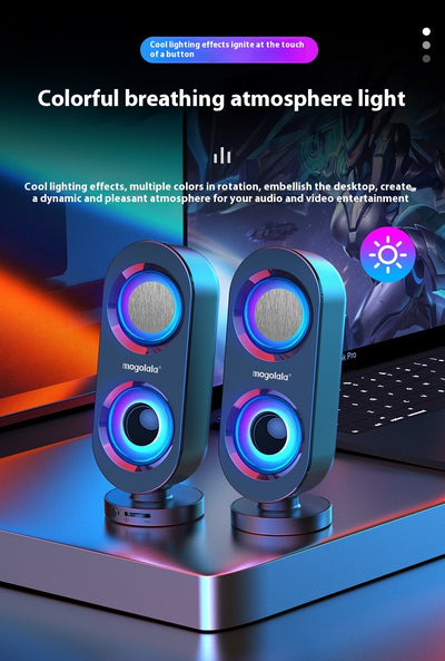 Parlante Subwoofer de Escritorio con Bluetooth y USB Dual - Image 11