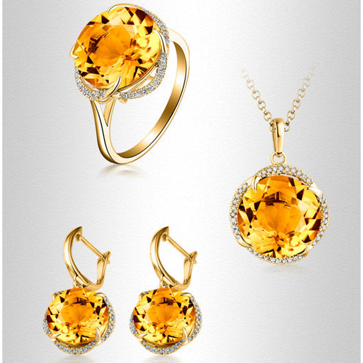 Aretes de Circonita Dorada Estilo Europeo - Elegancia Simulada