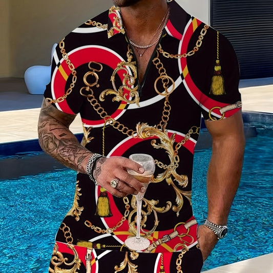 Conjunto Deportivo de Dos Piezas con Cremallera y Estampado