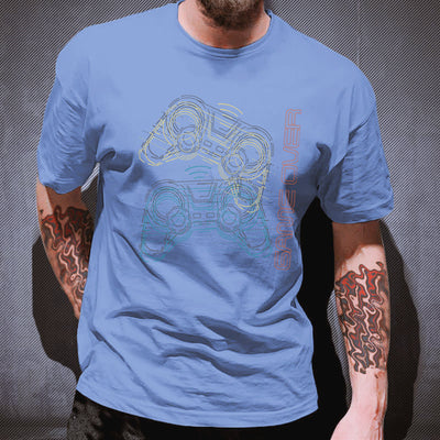 Playera Gamer con Estampado de Letras Creativas - Cuello Redondo Unisex - Image 23