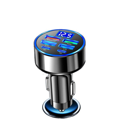 Cargador Rápido para Auto 6 en 1 con Pantalla Digital y Multi-Puerto - Image 5