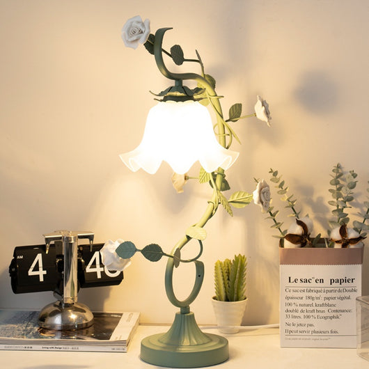 Lámpara de Mesita Retro con Flores Idílicas para Dormitorio - Image 3