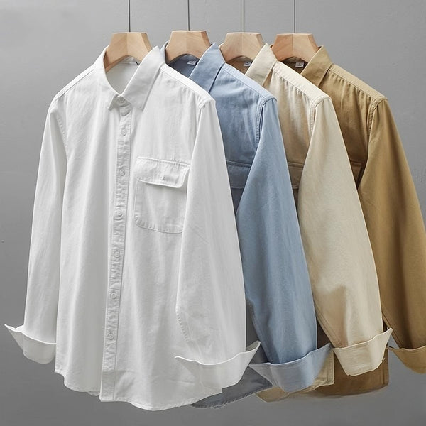 Camisa Blanca de Algodón Premium para Hombre con Bolsillos
