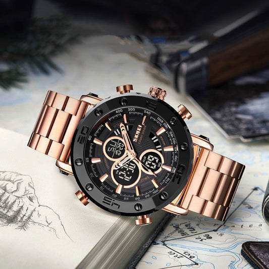 Reloj Deportivo Multifuncional para Hombre con Correa de Acero