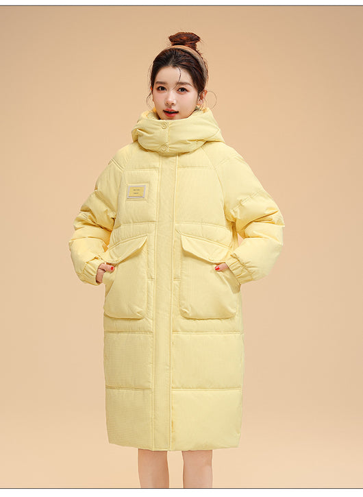 Chaqueta Acolchada Coreana de Algodón con Capucha - Largo Medio - Image 11