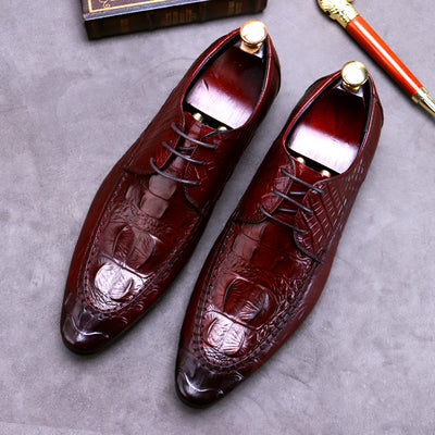 Zapatos de Vestir Hombre Patrón Cocodrilo Estilo Británico - Image 7