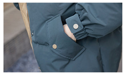 Abrigo de Plumón de Pato Blanco Suelto Estilo Coreano para Mujer - Image 15
