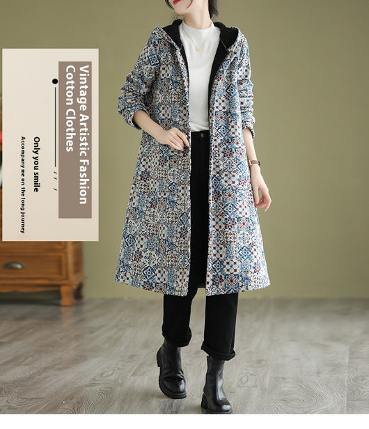 Chaqueta Acolchada Étnica con Capucha y Forro Polar Grueso - Image 11