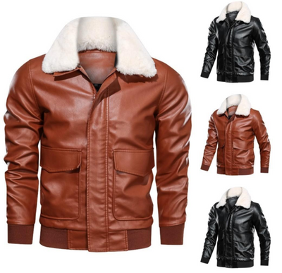 Chaqueta de Cuero PU Lavado para Motociclista - Diseño Clásico con Bolsillos Grandes - Image 15
